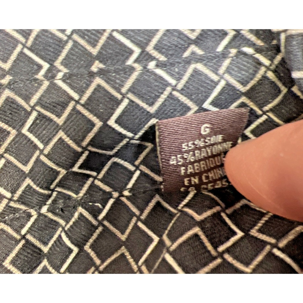 Toscano Silk Rayon Jacquard Shirt Men's Large Geometric Fleur‑de‑Lis NWOT - Picture 6 of 12